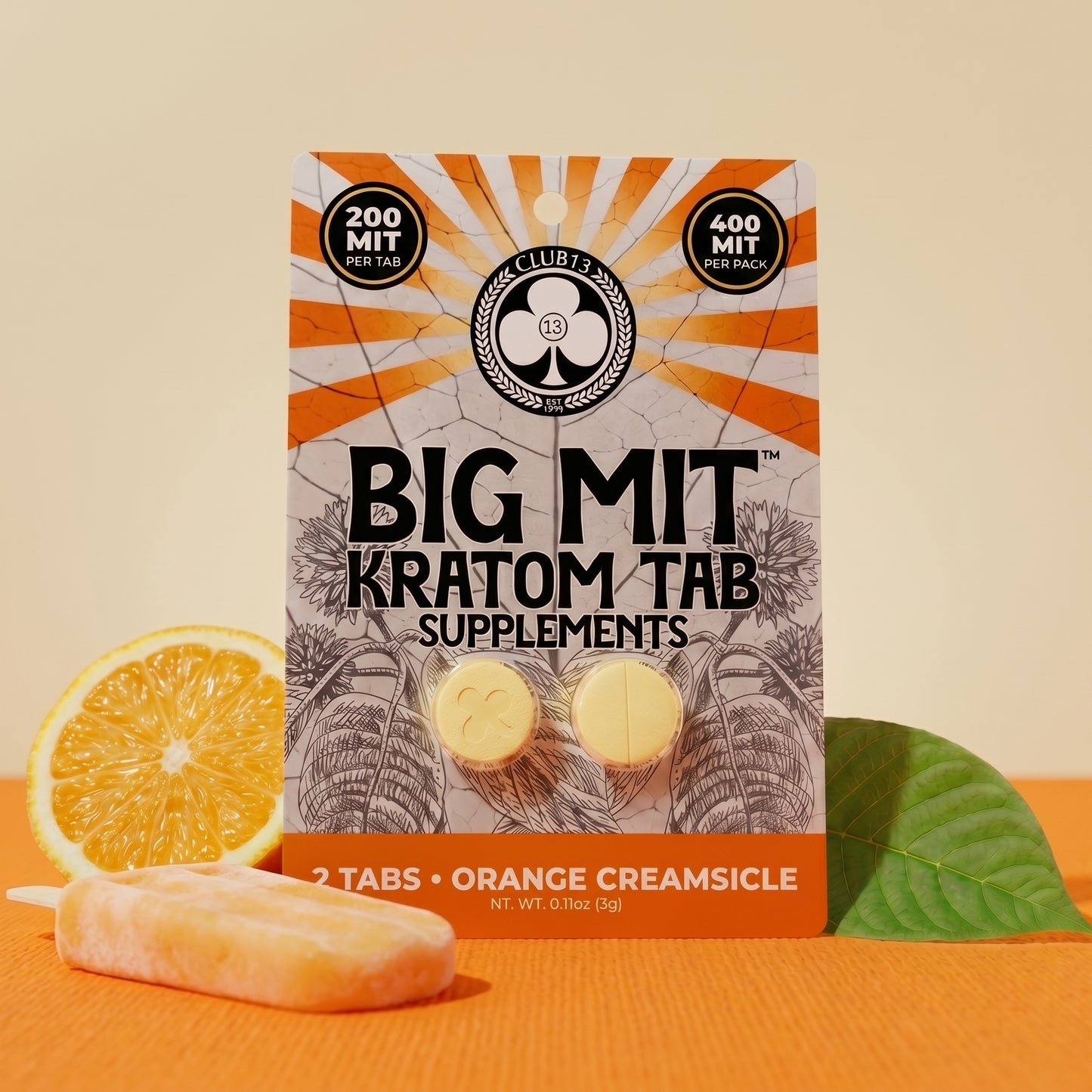 BIG MIT Orange Creamsicle Kratom Tablets 2-count pack