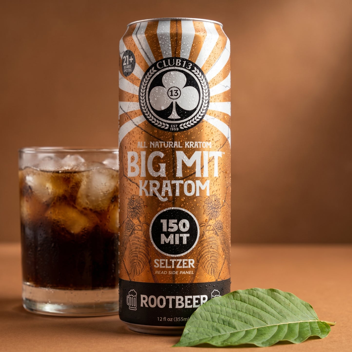BIG MIT Root Beer Kratom Seltzer 150 MIT 12oz can