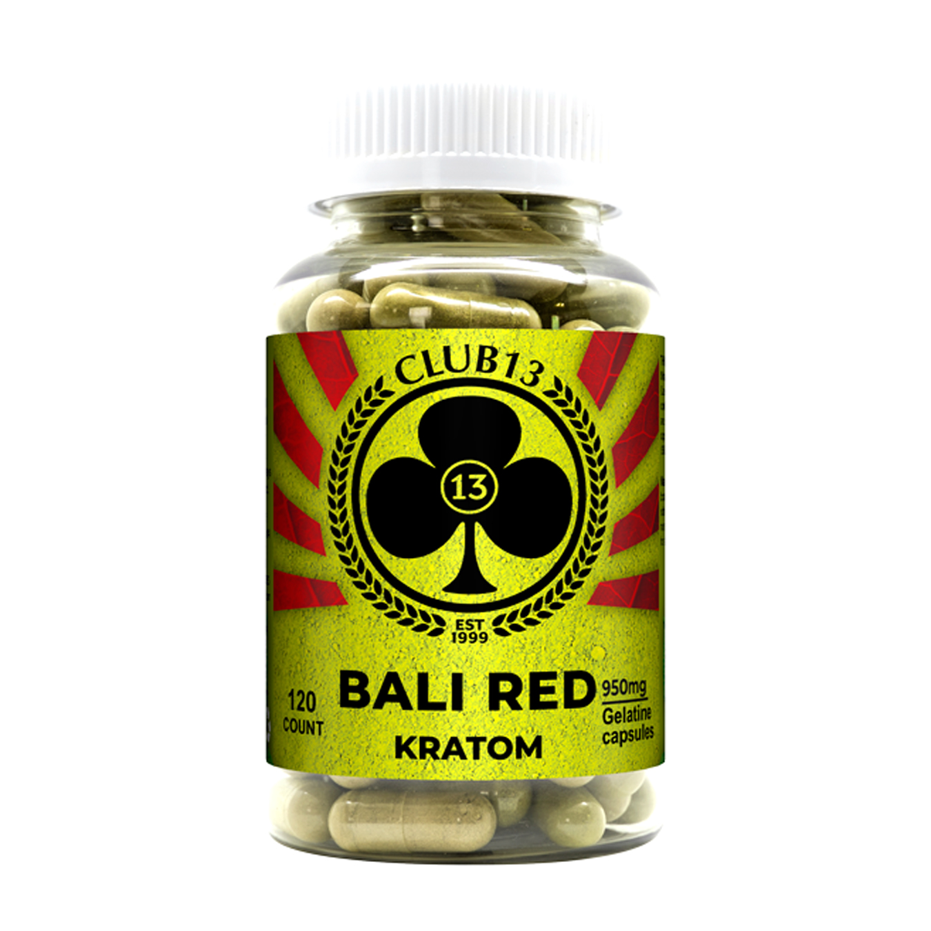 Bali Red Kratom Capsules - Club13 Herbals