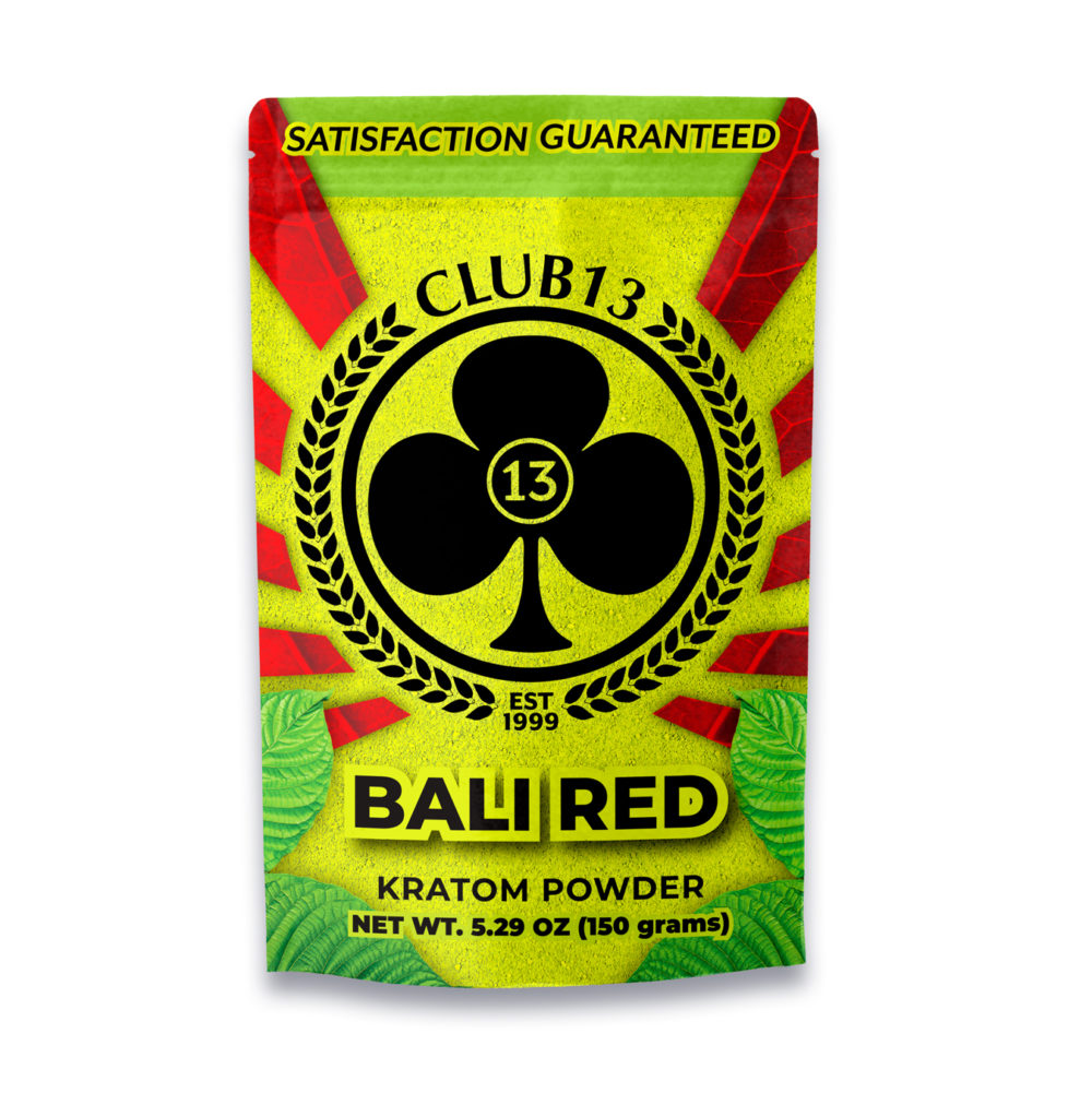 A bag of Club13 Bali Red Kratom Powder 150 Grams