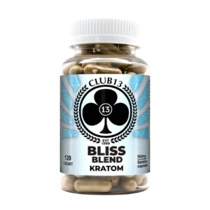 A bottle of Club13 Bliss Blend Capsules