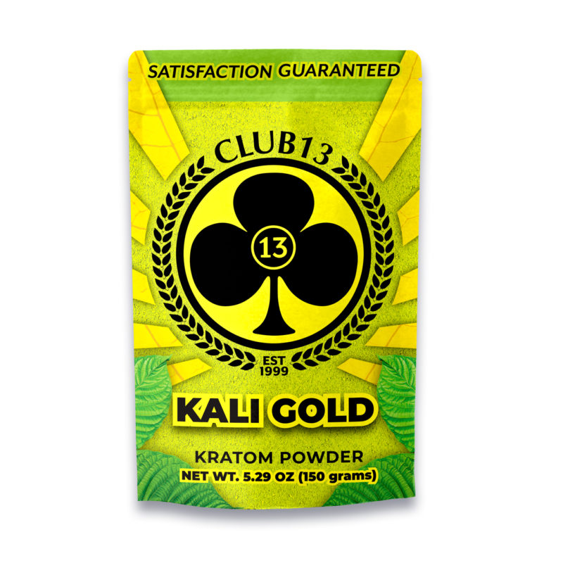 A bag of Club13 Kali Gold Kratom Powder 150 Grams
