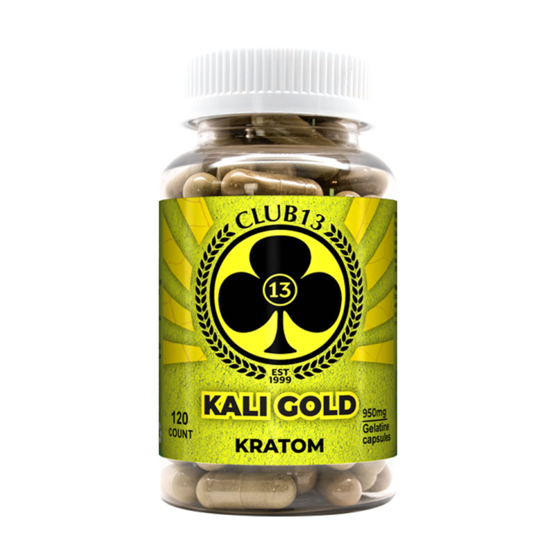A bottle of Club13 Kali Gold Capsules