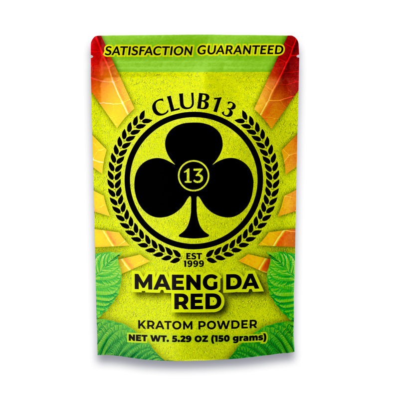 A bag of Club13 Maeng Da Red Kratom Powder 150 Grams