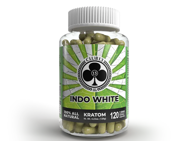 white indo kratom capsules